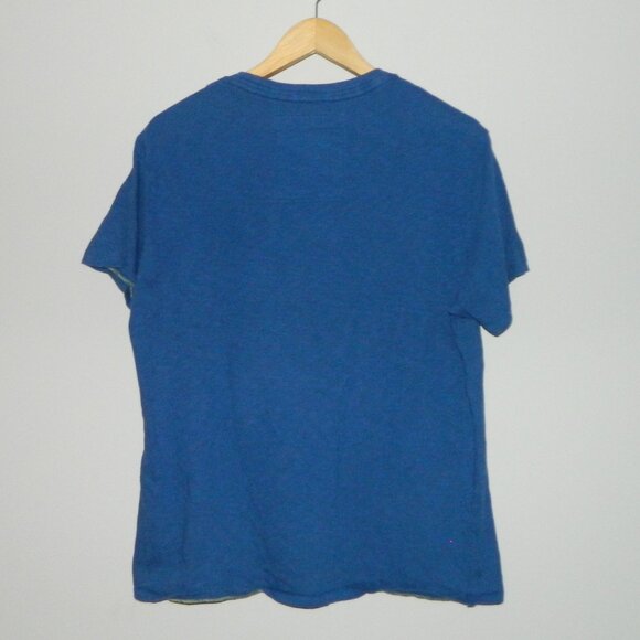 2 for/$25 American Eagle Vintage Fit Embroidered Logo Blue Tee Shirt Size Large - Picture 8 of 10